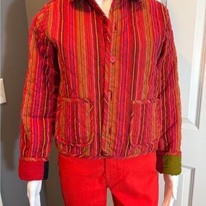 Reversible Colorful Striped Quilted Jacket
